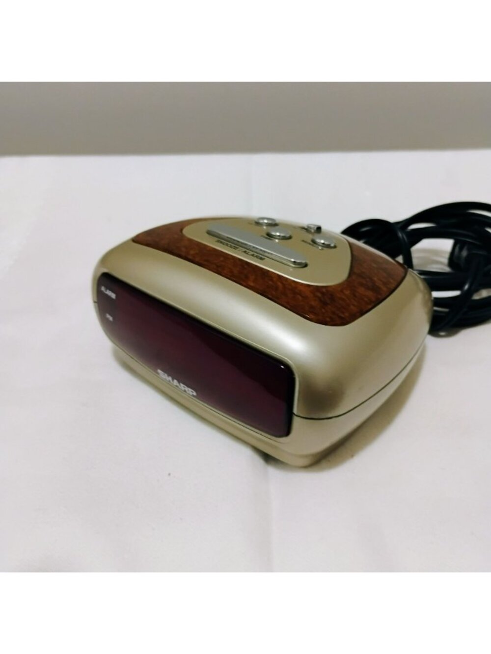 Sharp Digital Alarm Clock Model SPC3735 With Woodgrain Accent & Red LED Display - Picture 9 of 10